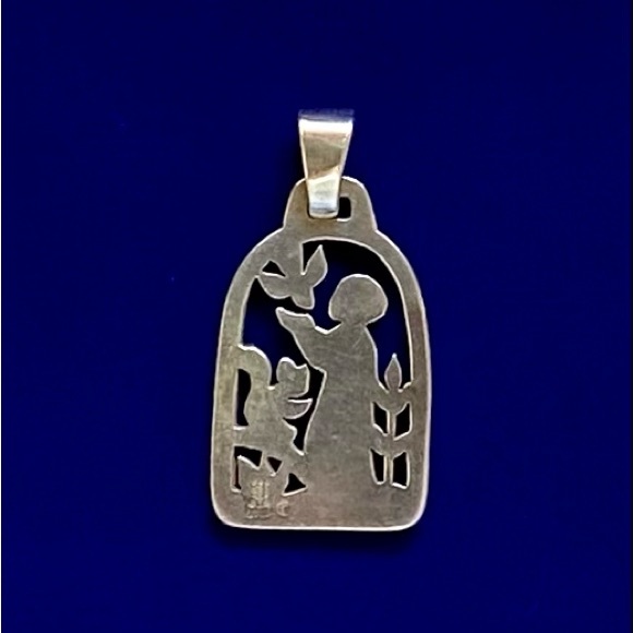 RETIRED LARGE JAMES AVERY ST. FRANCIS Loves The Animals Charm | LRG 1.125” | 925 - Picture 6 of 7